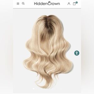 Hidden Crown Blonde w/ Roots Women's Clip-In Hair Topper - Natural Light Blonde